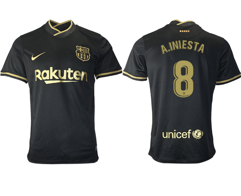 Men 2020-2021 club Barcelona away aaa version #8 black Soccer Jerseys1